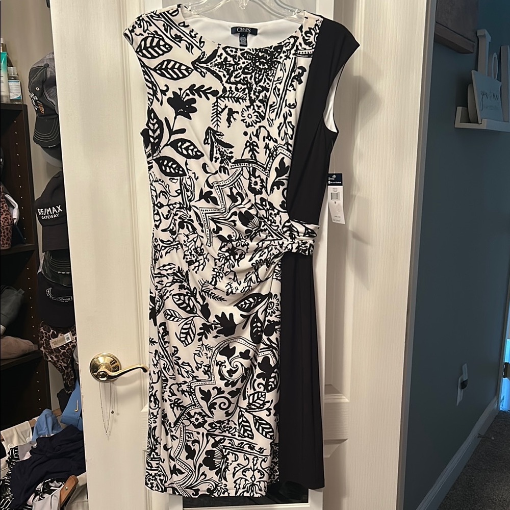 NWT - Chaps Chic Black and White Dress
